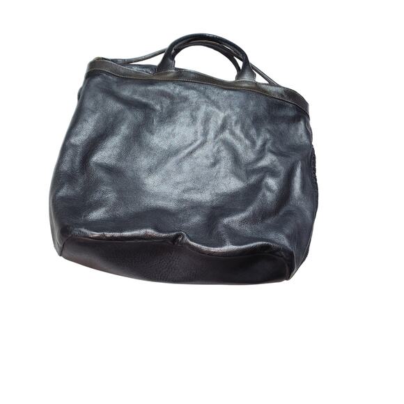 AU79 ALCHIMA EUC XXL LEATHER FRONT WOVEN SHOULDER TOTE BAG - Picture 7 of 15